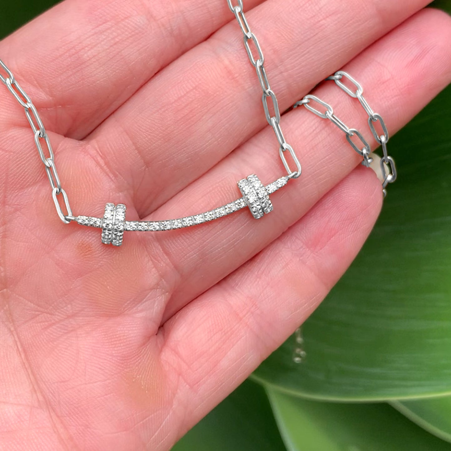 Barbell Smile - Covered in Moissanite