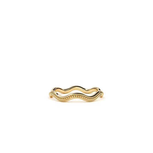 Go With The Flow milgrain ring in 9k yellow gold