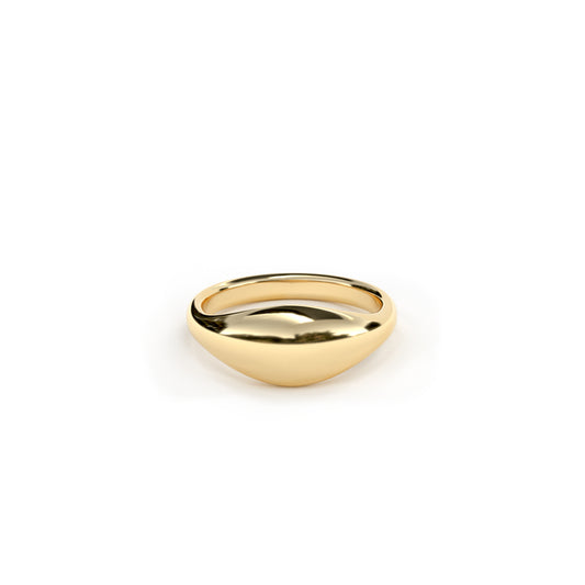 Puffy Signet Ring in 9k yellow gold