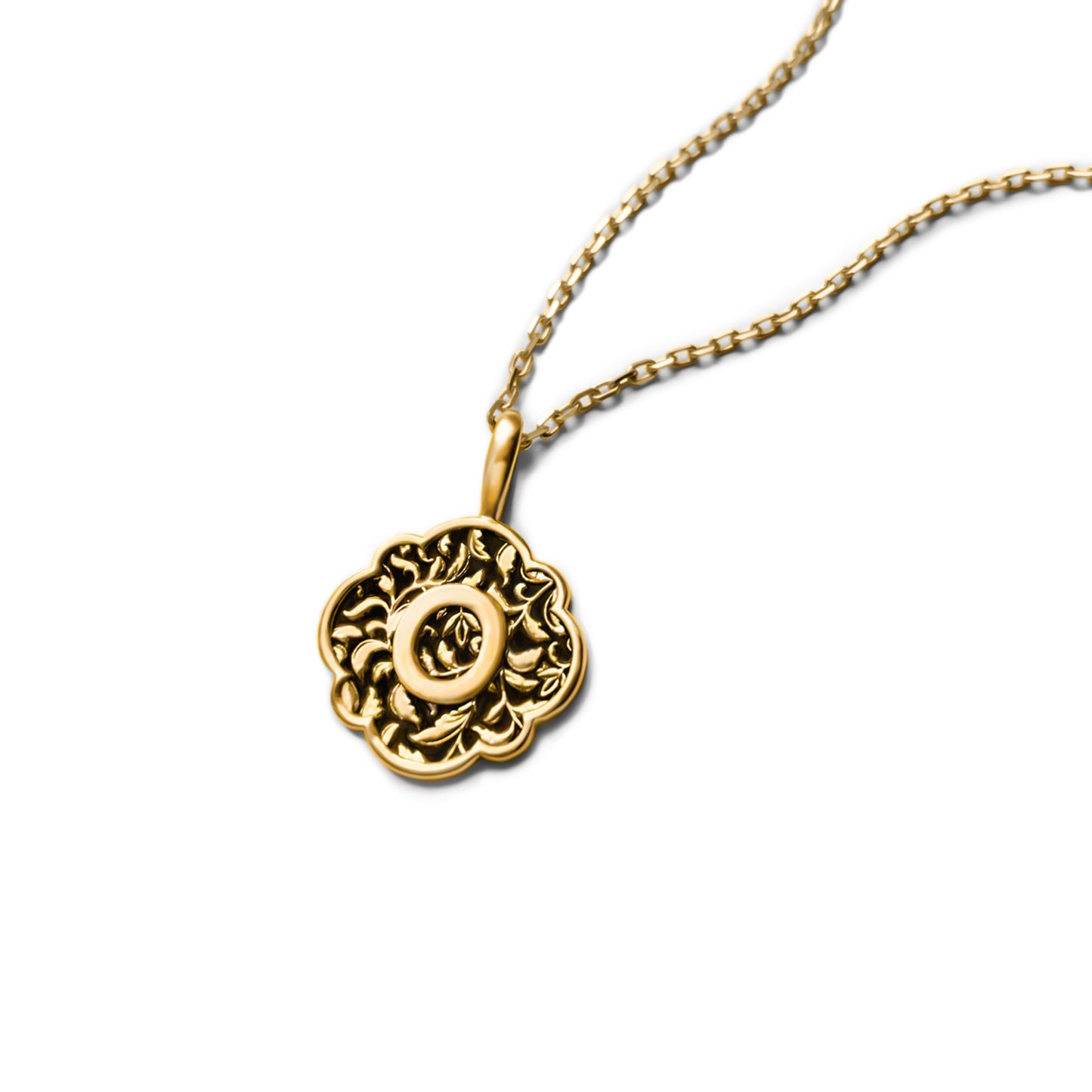 Round Love Letter in 9k Gold