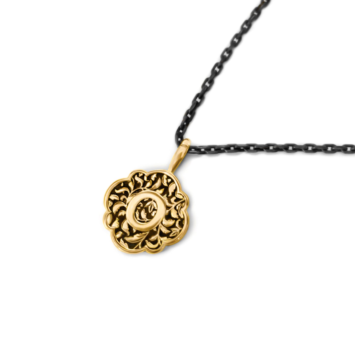 Round Love Letter in 9k Gold
