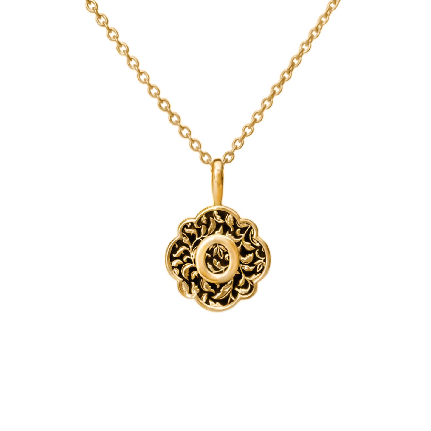 Round Love Letter in 9k Gold