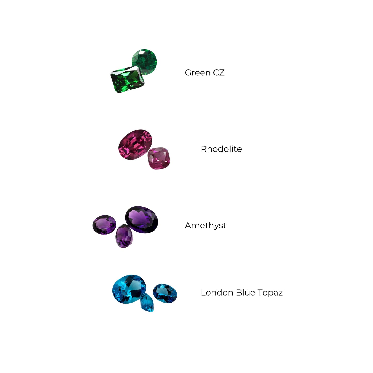 Gemstone options for pendants