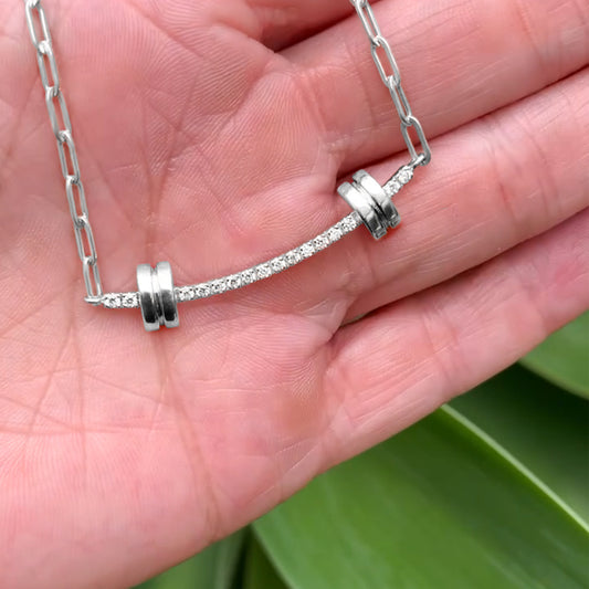 Barbell Smile with Moissanite on Bar