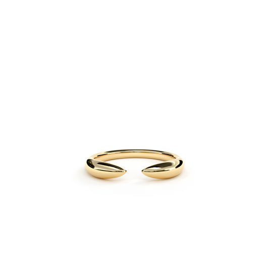 9K yellow gold open stinger ring