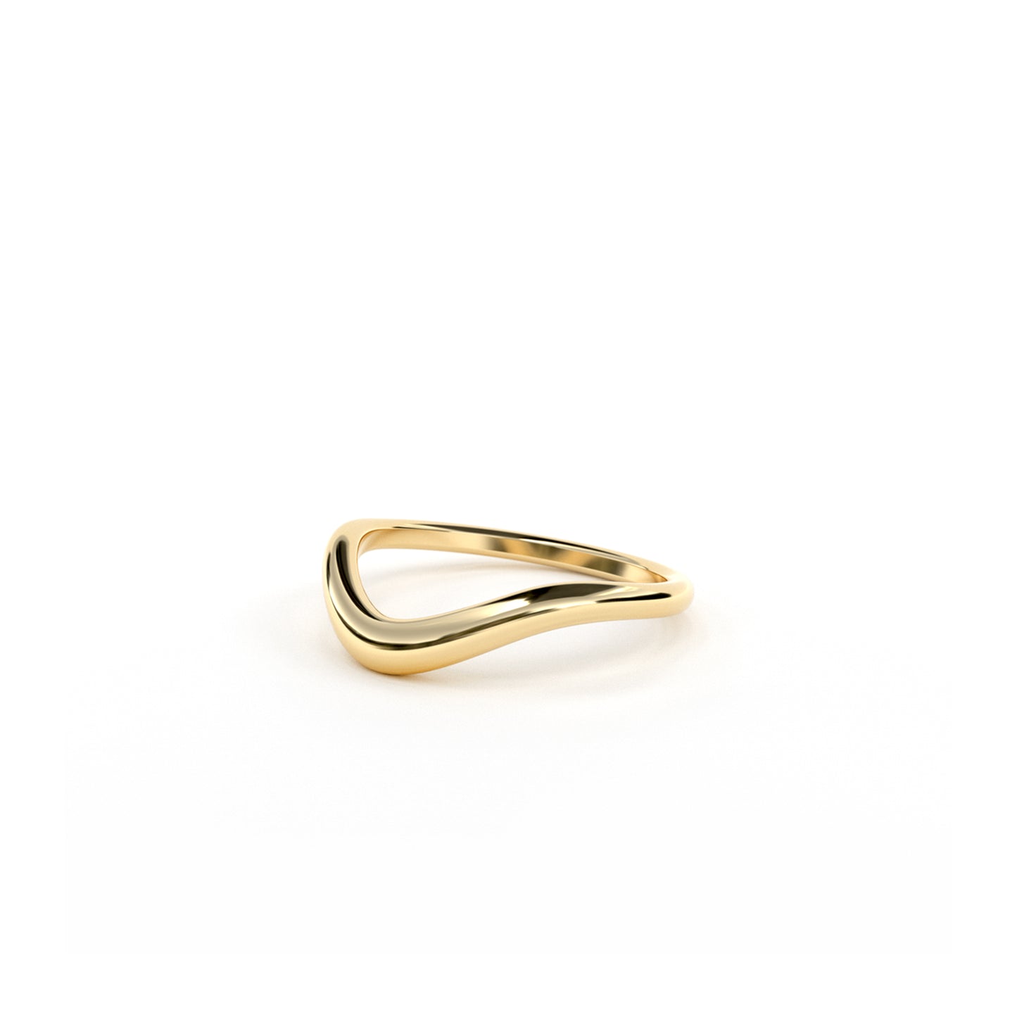 Side view of the Bend The Rules ring in 9k yellow gold