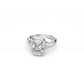 Bold elongated 3ct cushion-cut diamond ring in white gold 