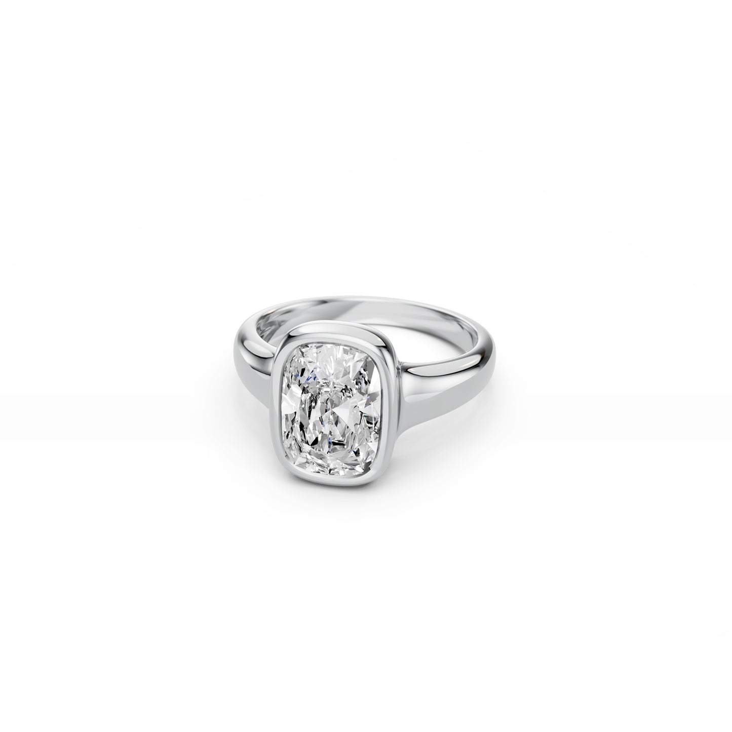 Bold elongated 3ct cushion-cut diamond ring in white gold 