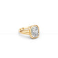 Chunky elongated cushion-cut ring with puffy gold silhouette in yellow gold