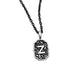 Cushion shaped initial pendant in sterling silver
