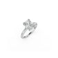Classic Cushion-cut solitaire ring with split band and double claws in platinum 