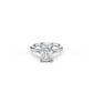 White gold cushion-cut diamond solitaire ring with feminine curves 