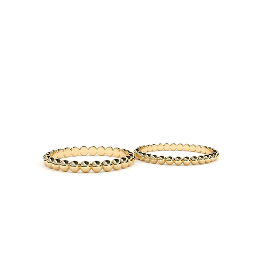 The 9k Yellow gold Dotted Line Ring in 2mm and 2.5mm