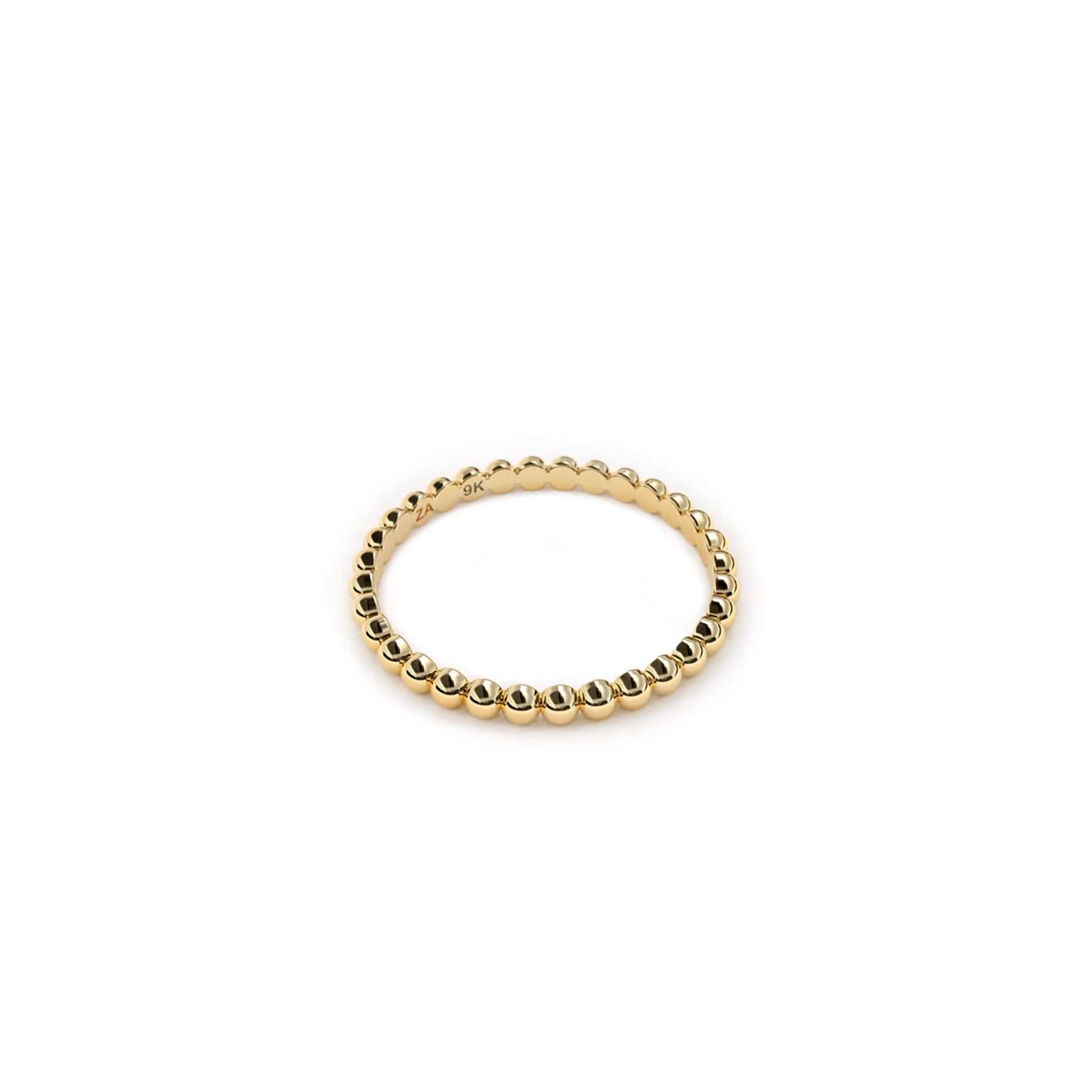 9k Yellow gold Dotted line ring 