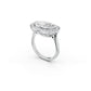 East-west moval lab diamond halo ring with decorative gallery viewed from the side | South Africa 