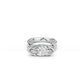White gold marquise solitaire statement ring with partial bezel