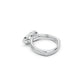 Dramatic marquise diamond ring with modern cross over silhouette and split bezel in white gold