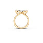 Side profile of fluid marquise solitaire ring showing crossover detail and euro shank