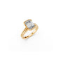Modern solitaire engagement ring with two side-by-side bands and emerald-cut diamond in a split bezel setting | Johannesburg, South Africa