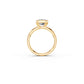 Side view of partial bezel engagement ring in yellow gold