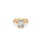 Emerald-cut diamond solitaire engagement ring with split bezel and double band | South Africa