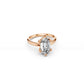 Rose gold hexagon step-cut lab diamond ring with bold geometric silhouette