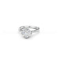 Classic round brilliant cut diamond solitaire with double claws in platinum 