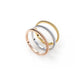 2mm Lean On Me rings in 9k yellow, rose and white gold