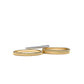 2mm and 3mm Lean On Me rings in 9k yellow and white gold