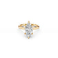 Yellow gold marquise-cut diamond solitaire engagement ring with cathedral shoulders 