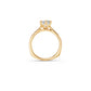 Side view of marquise solitaire ring with petal-inspired gallery details, cathedral shoulders and euro shank 