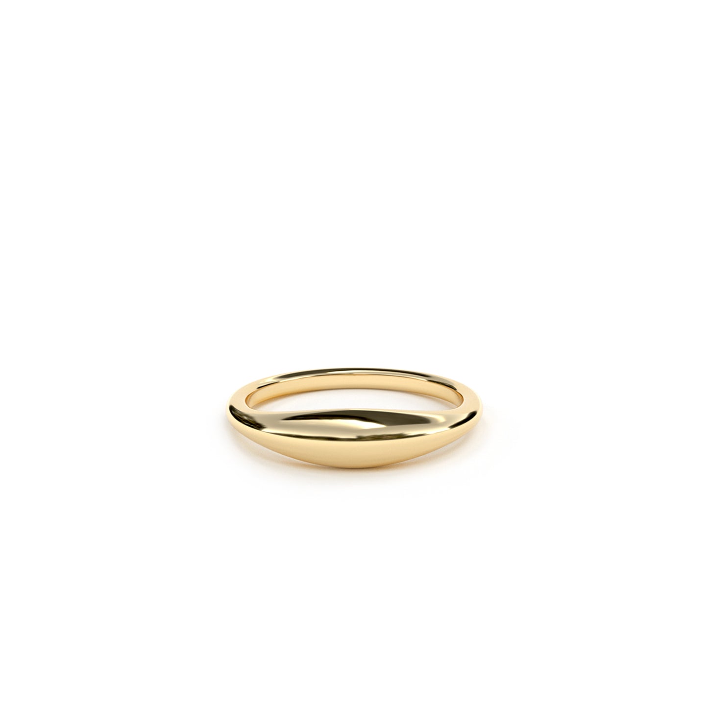 Mini Puffy Signet ring in 9k yellow gold 