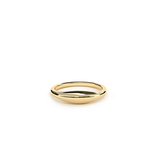 Mini Puffy Signet ring in 9k yellow gold 