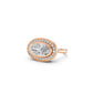 Rose gold east-west moval lab diamond statement halo engagement ring | South Africa 