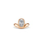 Chunky rose gold asymmetrical oval bezel-set engagement ring