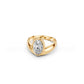 Oval cut bezel-set diamond ring with sweeping curved gold silhouette | Johannesburg, South Africa