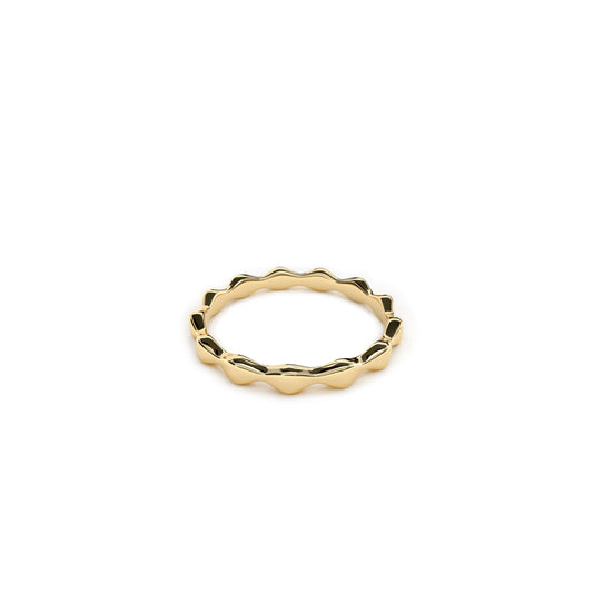 Pinch Me stack ring in 9k yellow gold