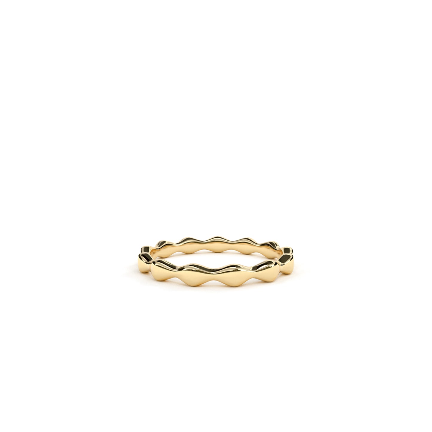 Pinch me stack ring in yellow gold 