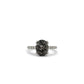 Front view of tourmalated quartz and moissanite ring